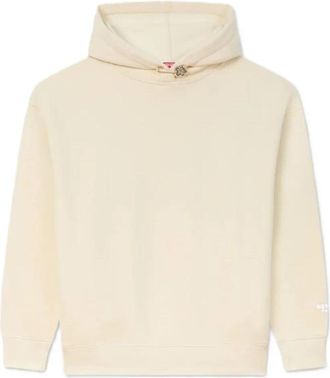 Kenzo Felpa oversize con cappuccio e spilla in cotone Boke Flower - Dames - Hoodies - Beige - M - Katoen - Hoodies & sweatvesten