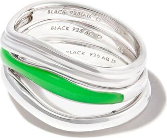 Maria Black Sterling Silver Aura Stacked Ring - Mens - Sterling Silver