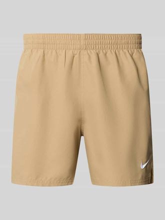 Nike Badeshorts mit Logo-Stitching und Eingrifftaschen in Beige, Gr&ouml;&szlig;e XXL