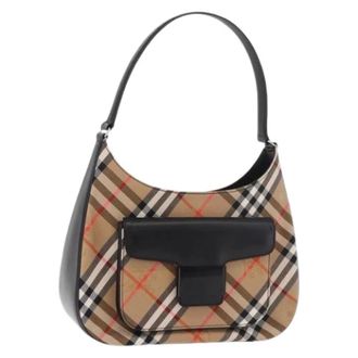 Burberry Pre-owned Nova Check Canvas Shoulder Bag - Dames - Pre-owned - Beige - Maat: ONE Size Leer