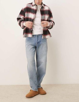 Selected Kobe loose fit jeans in mid wash blue