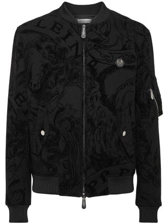 Philipp Plein Bomber con stampa - Nero