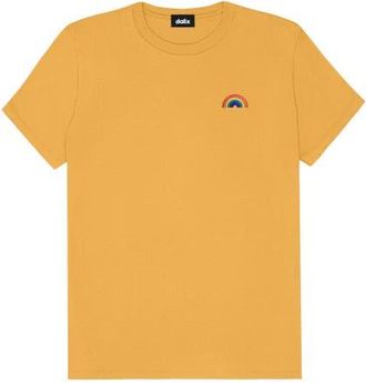 Dalix Womens Rainbow Jersey Relaxed Tee in Mustard at Nordstrom, Size X-Large