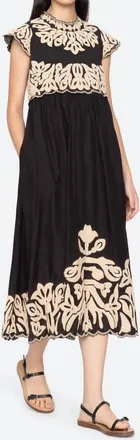 Sea New York Alexandra Midi Dress In Black