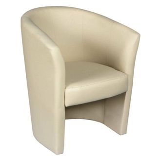Dmora Dmora - Sill&oacute;n Tapizado En Ecopiel, Color Beige, Medidas 65 X 78 X 60 Cm, Con Embalaje Reforzado