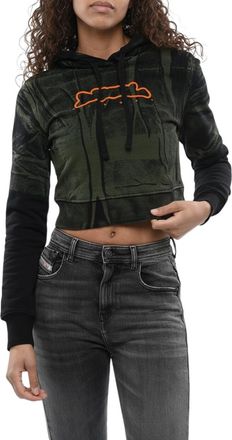 Diesel Green Printed Hood Sweatshirt