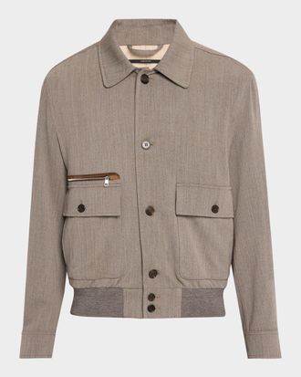 Dunhill Men & apos;s Super 120S Wool Bomber Jacket
