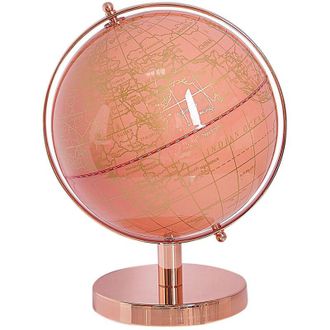 Beliani Globo Terr&aacute;queo De Mesa Moderno Giratorio Con Base De Metal En Rosa Dorado Cabot