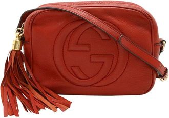 Gucci Red Leather Soho Small Disco Shoulder Bag (Authentic Pre-Loved)