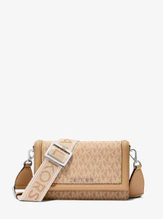 Michael Kors Jet Set Small Signature Logo Print Woven Smartphone Crossbody Bag