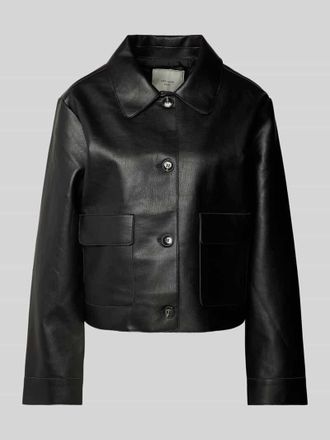 Neo Noir Neo Noir Kunstlederjacke mit Knopfverschluss Modell Romana in Black, Gr&ouml;&szlig;e 36