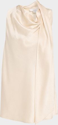 Vince Sleeveless Satin Scarf Top