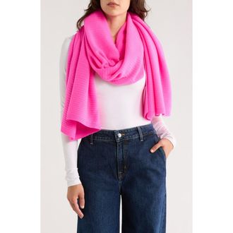 Nordstrom Cashmere Rib Scarf in Pink Raspberry at Nordstrom Rack