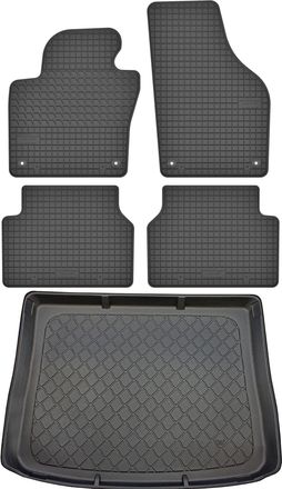 OEM Volkswagen Tiguan I Van De 07.2007 A 04.2016 Set - Alfombrillas De Goma Para Coche + Alfombrilla Para Maletero
