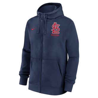 Nike St. Louis Cardinals Lockup Nike Mens MLB Full-Zip Hoodie in Blue | 01NC44BSCN-LU7