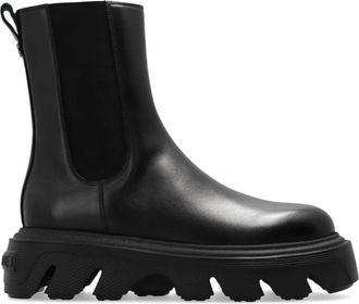 Casadei Leren enkellaarzen - Dames - Chelseaboots - Zwart - 40 EU - Leer - Schoenen
