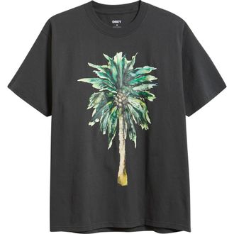 Obey Palm Graphic T-Shirt in Vintage Black at Nordstrom, Size Xx-Large