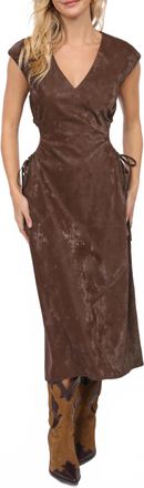 Sadie & Sage New Chapter Vegan Leather Cut Out Dress In Dark Brown
