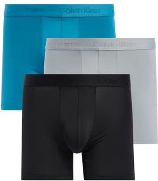 Calvin Klein 3-Pack Boxer Briefs in Black/Saxony Blue/Wolf Grey at Nordstrom Rack, Size X-Large