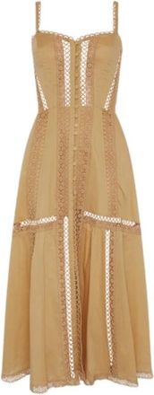 Charo Ruiz Ibiza Dafelle Dress - Dames - Maxi kleedjes - Oranje - L - Katoen - Kleedjes