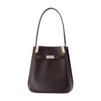 Tory Burch Lee Radziwill Bucket Bag - Dames - Tassen - Bruin - Maat: ONE Size Leer