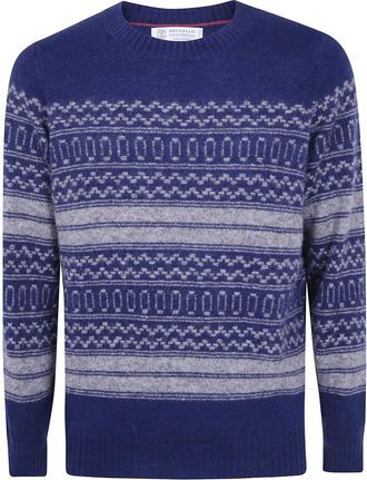 Brunello Cucinelli Truien & Vesten, Heren, Blauw, XL, Trui
