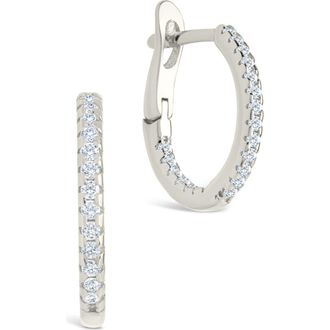 Sterling Forever Lilia Cubic Zirconia Infinity Huggie Hoop Earrings in Silver at Nordstrom