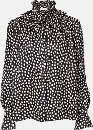 Chloé Chloé Blusa in seta a pois con fiocco