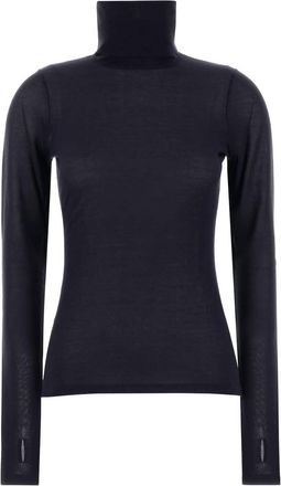 Zimmermann Womens Fine Knit Roll Neck Top In Ink