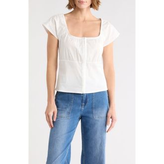 Vigoss Fitted Milkmaid Top in White at Nordstrom Rack, Size X-Large