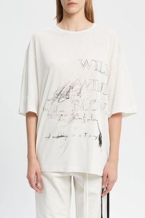 Ann Demeulemeester Aga High Comfort t Shirt With wild Wind Blows Print