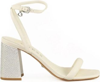 Guess Schoenen, Dames, Beige, 40 EU, Leer, Leren sandaal met rubberen zool