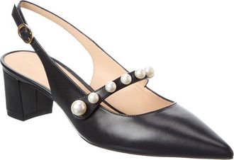 Stuart Weitzman Pia Mary Jane Leather Slingback Pump