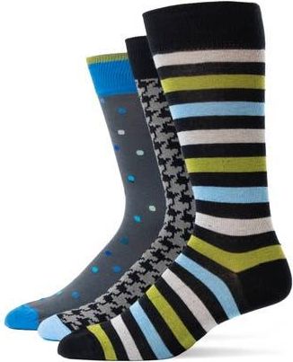 Lorenzo Uomo Assorted 3-Pack Crew Socks in Navy at Nordstrom Rack, Size 10-13