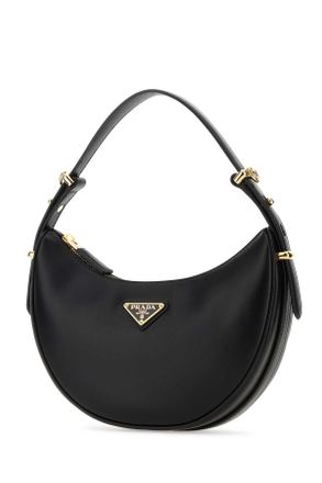Prada Womens Black Leather Arqu&atilde;&uml; Handbag Nero Vitello Borse A Mano Bag