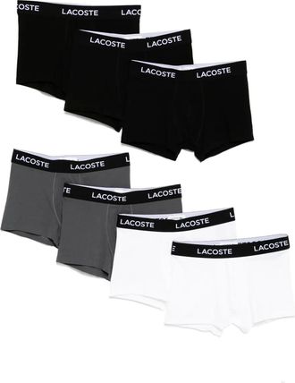 Lacoste Boxer con banda logata (7 pezzi) - Nero
