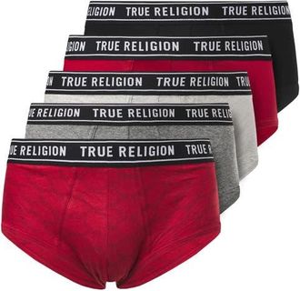 True Religion Briefs Soft Cotton Underwear Pack of 5 in Red 1 at Nordstrom, Size Medium