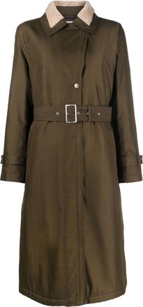Woolrich Latimore belted coat - women - Cotton/Polyester/Polyamide - S - Green