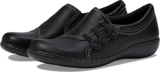 Clarks Ashland Effie Flats Womens Black Leather Round Toe Loafers LION864