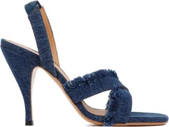 Off-white Curvy Heel Denim Sandalen - Dames - Sandalen met hakken - Blauw - 36 EU - Denim - Schoenen