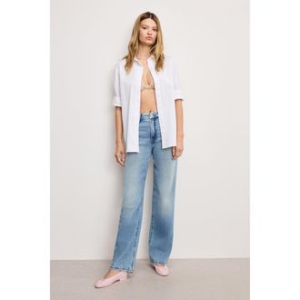 Good American Womens Soft Tech Good True Straight Jeans | Indigo, Size 22 Plus | Good American by Khlo&Egrave; Kardashian