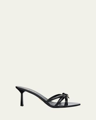 Prada 75mm Vernice Leather Mule Sandals