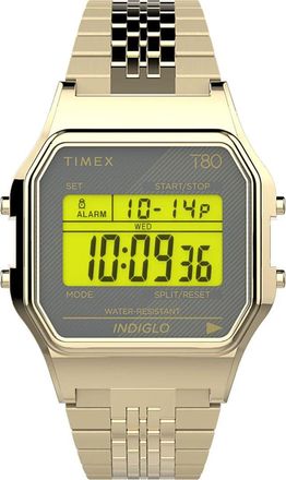 Timex T80 Unisexs Gold Watch TW2U93500 Stainless Steel - One Size