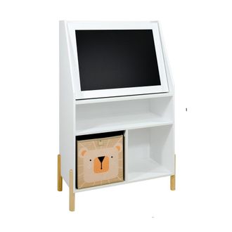 Mobili Rebecca Mueble de almacenaje infantil, pizarra, mdf pino blanco 105x65,5x30