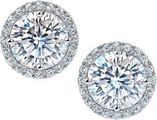 House of Frosted Moissanite Stud Earrings in White Gold at Nordstrom Rack