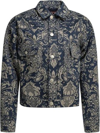 Junya Watanabe Gedrukte Denim Jas - Heren - Zomerjassen - Blauw - M - Denim - Jassen