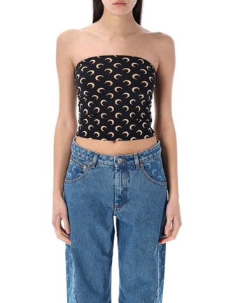 Marine Serre Black Moon Print Top