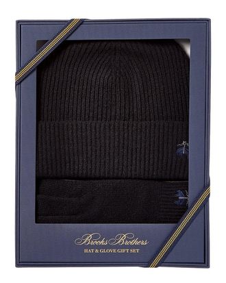 Brooks Brothers 2Pc Wool & Cashmere-Blend Hat & Gloves Set