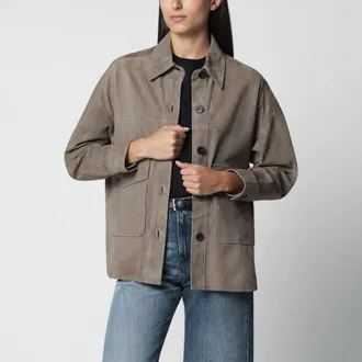 Arma Giacca camicia Kaylee color tortora in suede
