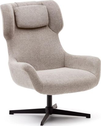 K Home Drehbarer Design Sessel Zalini Chenille Beige